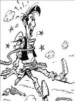 coloriage lucky luke attache